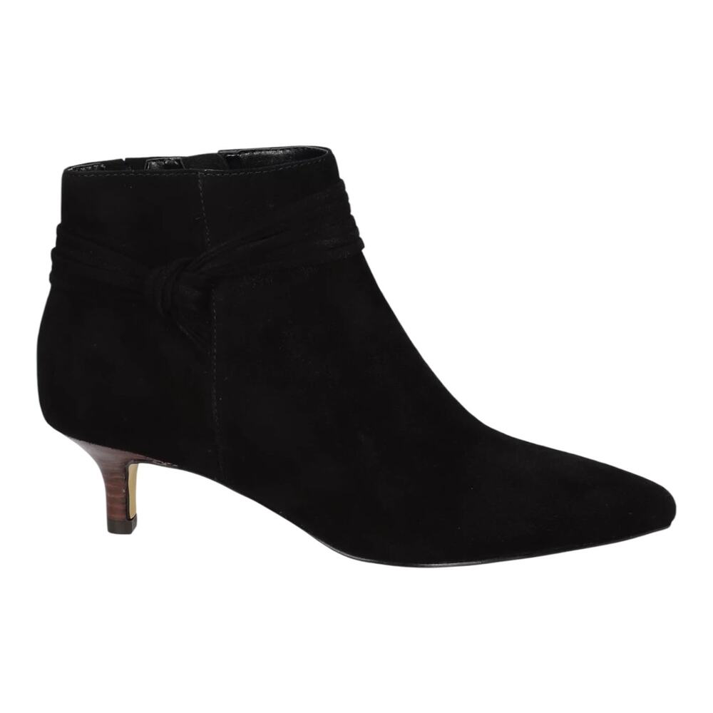 Bella Vita Women's Jani Suede Kitten Heel Ankle Booties Black Size 7 WW - Picture 2 of 5